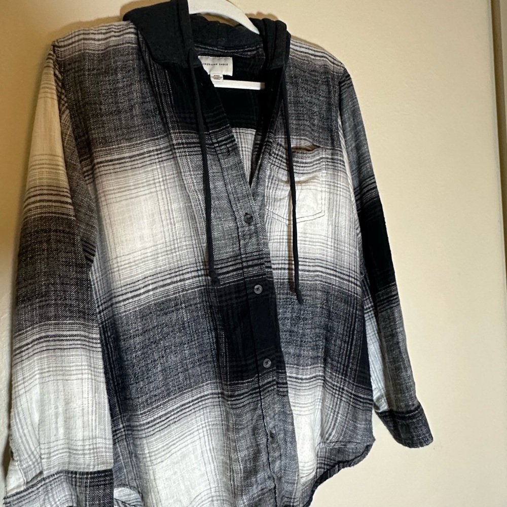 American Eagle Outfitters Hooded Flannel